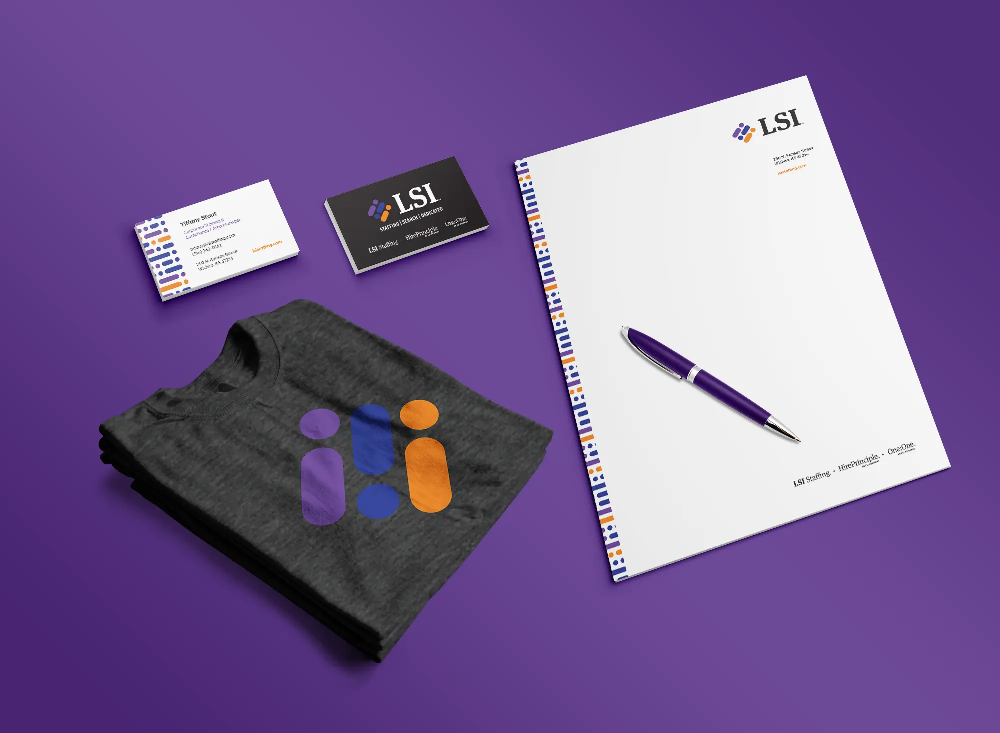 LSI Staffing Collateral Graphic Design Promotional Product Letterhead Business Cards