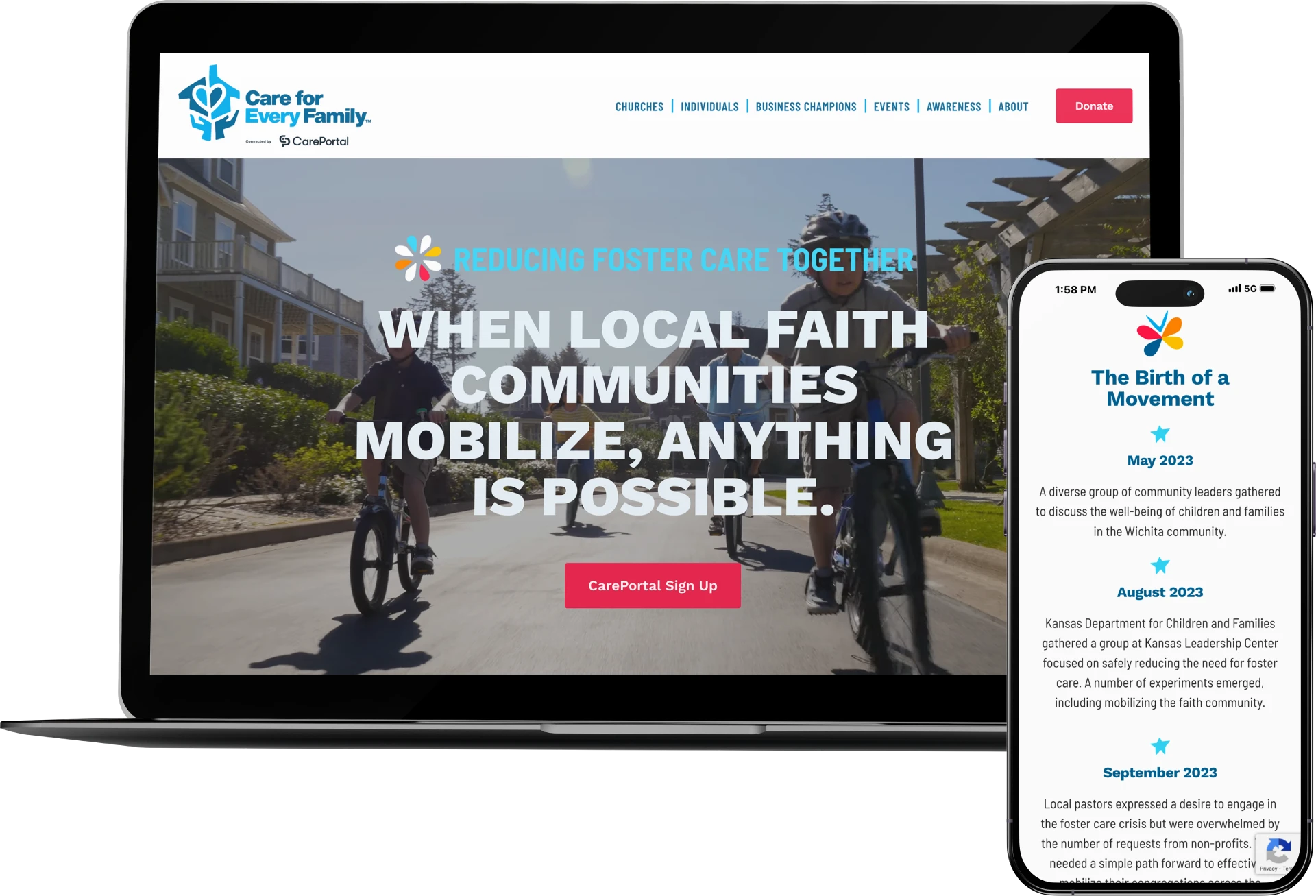 care for every family connected by careportal mockup